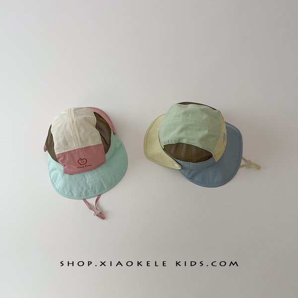 Baby Hat Summer Contrast Color Mesh Breathable Big Brim Fisherman Hat Boys Girl Outdoor Travel Sunshade Sun Protection Hat — 3