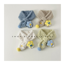 Warm and warm ~ Cartoon little starfish baby scarf cute and super cute thickened and warm childrens plush scarf anti-fashion
