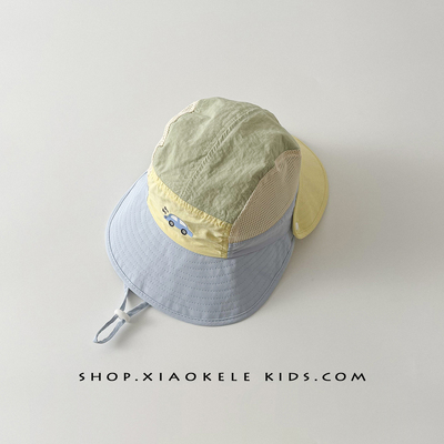 Baby Hat Summer Contrast Color Mesh Breathable Big Brim Fisherman Hat Boys Girl Outdoor Travel Sunshade Sun Protection Hat — 3