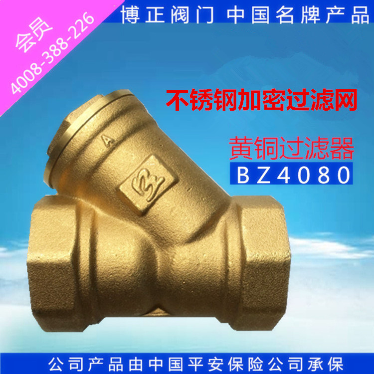 Bozheng valve BZ4080 brass filter wire buckle filter tap water pipe Silk mouth filter strainer