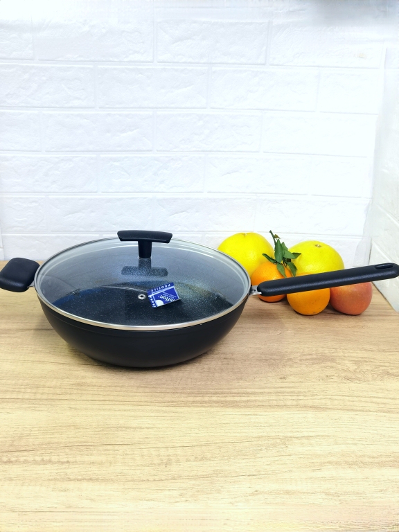 Shanni Ihc Intelligent 230 Constant Temperature Technology Anodized Pure Aluminum Non-Stick Frying Pan for Frying Fish, Eggs, and Noodles