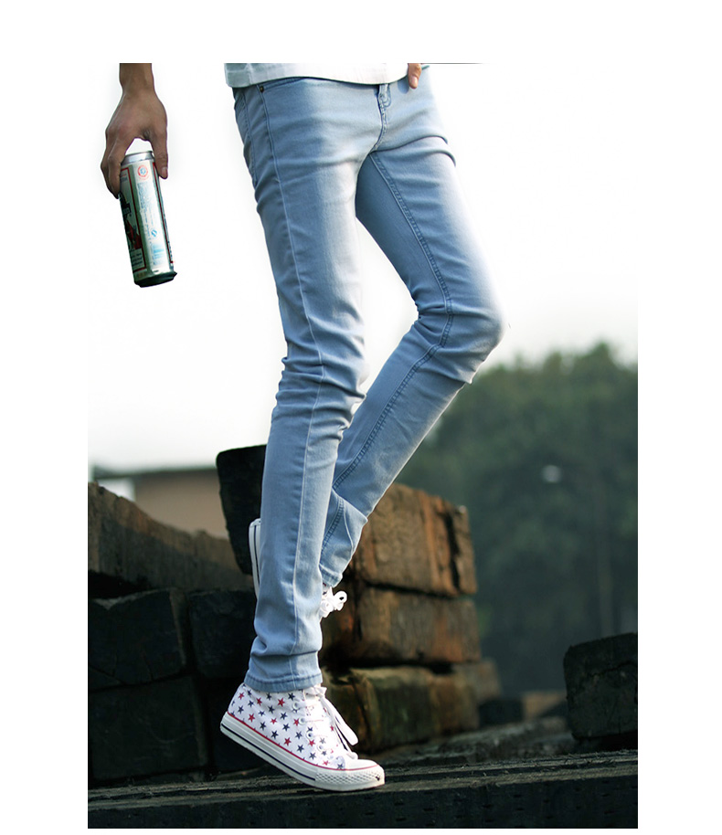 Jeans pour adolescent pieds Slim en coton pour Quatre saisons - Ref 1463141 Image 11