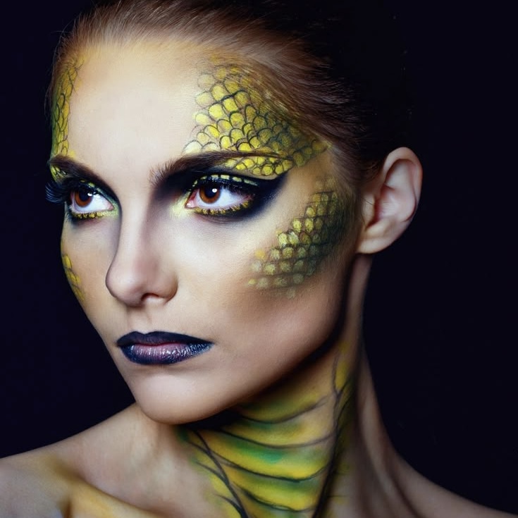 New Year of the Snake Creative Makeup Tattoo Stickers Template, Simulated Snake Scales, Dragon Scales Makeup, Ocean Makeup Props, Mermaid Scales