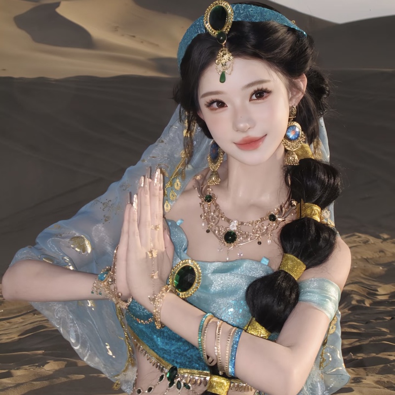 Exotic Style Cosplay Costume Performance Outfit Christmas Cos Disney Aladdin Magic Lamp Jasmine Princess Dress