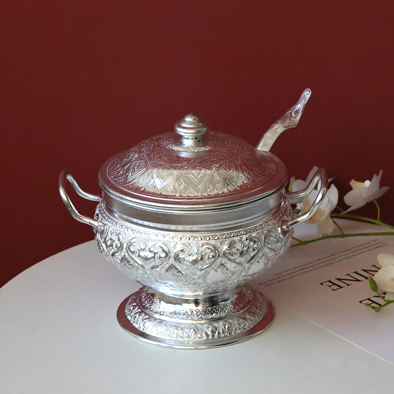Thai imports Southeast Asian style Decorative Folk Dining Room Hotel Clubhouse Bar Cutlery Tin Pan Winter Yin Soup Pan