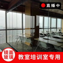 Yoga dance studio Mirror glass mobile partition wall soundproof folding hotel activity box screen factory direct sales