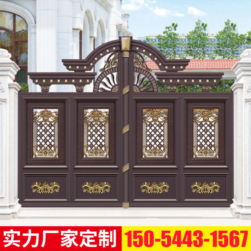 European-style aluminum art gate courtyard door luxury villa door courtyard to aluminum alloy double door translation door
