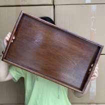 Wooden tray rectangular household Japanese model room serving dish storage real cake barbecue wedding water Cup plate