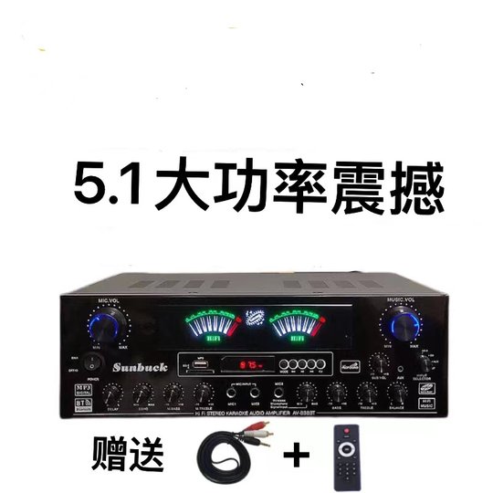 High-power amplifier home Bluetooth professional stage karaoke audio dual wireless microphone coaxial amplifier