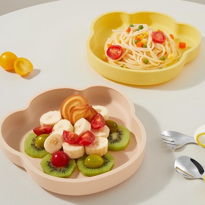 科巢宝宝儿童硅胶餐盘吸盘式