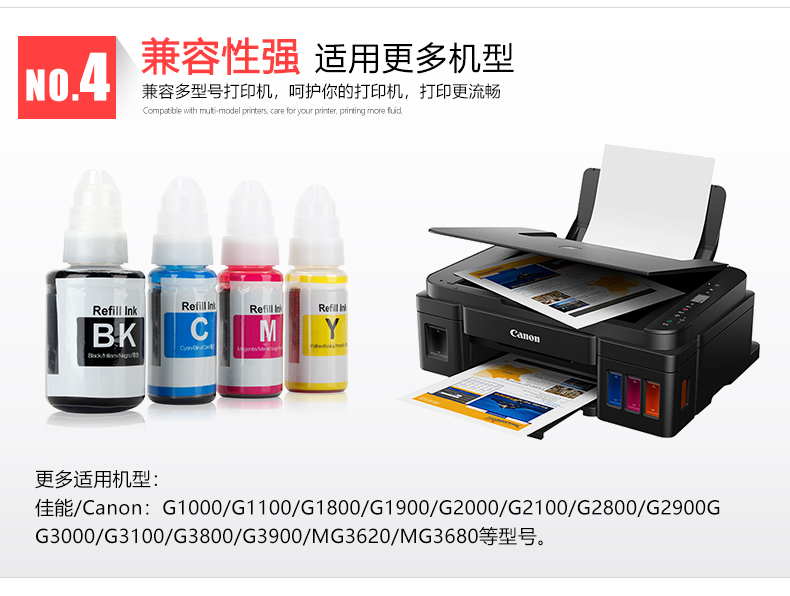 Juwei áp dụng mực Canon 890 GI-890 g1800 g2800 g3800 g4800 cho mực máy in g1810 g2810 g4810 g3810 MP288 - Mực mực in màu epson