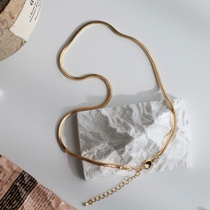 (shen depending on life) aunt Cui square snake chain cold wind necklace gold high clavicle necklace female
