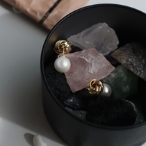 (shen See Life) Aunt Cui Gemini Earrings Pearl Silver Needle Earrings Simple Gold Generous Design Sense