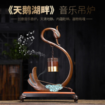 Chinese Zen music hanging stove pure copper incense burner home indoor porch living room antique line incense burner incense insert ornaments