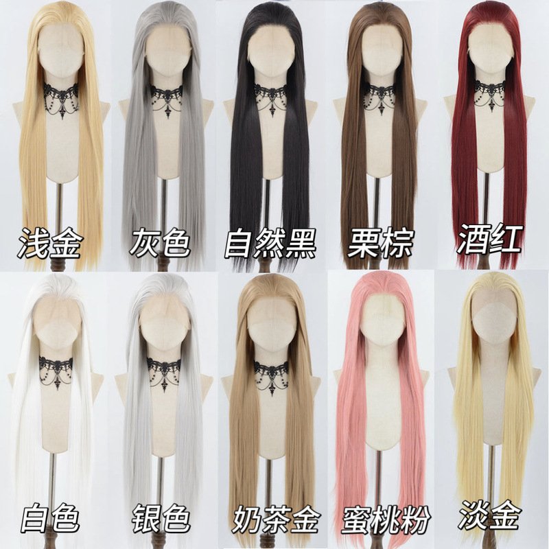 【1m Extra Long Hair】Hand-Crocheted Wig Base, Universal Hand-Crocheted 100cm Lace Front High-Temperature Fiber Wig