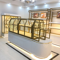 Bread cabinet Bread display cabinet Solid wood island cabinet shelf Baking shop side island display cabinet West Point cake model cabinet