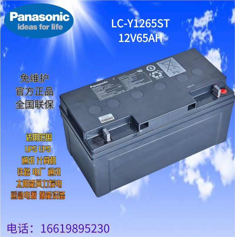 Panasonic 12V65AH LC-Y1265ST maintenance-free lead-acid battery UPS DC screen machine room special spot