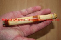 Antique Collection Qing Dynasty Old Material Pipe 19522