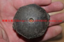 Antiques Collection Qing Dynasty Purple Clay Smoking Pipe 19550