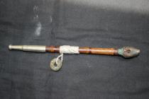 Antiques Collection Qing Dynasty copper-clad bamboo pipe