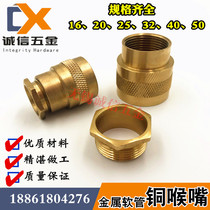 Plastic-coated metal hose copper joint copper throat nozzle copper inner and outer wire Cup box connection pipe fittings