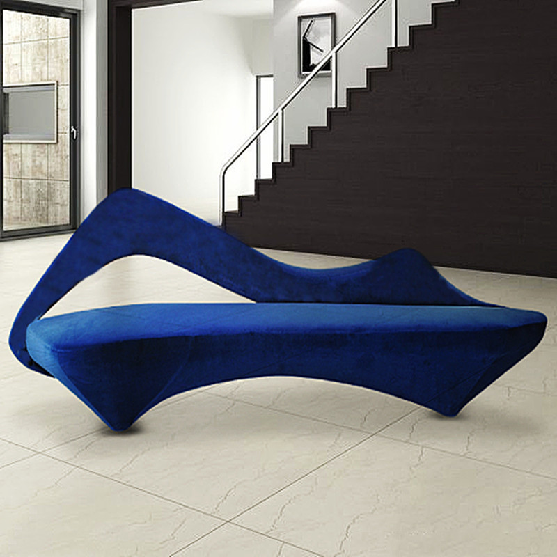Nordic Designer Light Extravagant Personality Sofa Hotel Hall Glass Fiber Profiled Arc Creative Noble Princess Cloth Exotic sofa