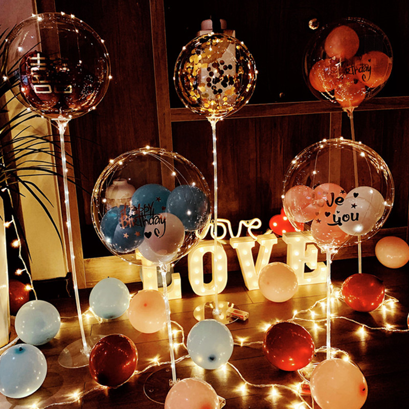 Bobo Ball with Lighting Balloon Glitter Colorful Desktop Surprise Birthday Party Wedding Scene Lighting Balloon Internet Celebrity - Taobao