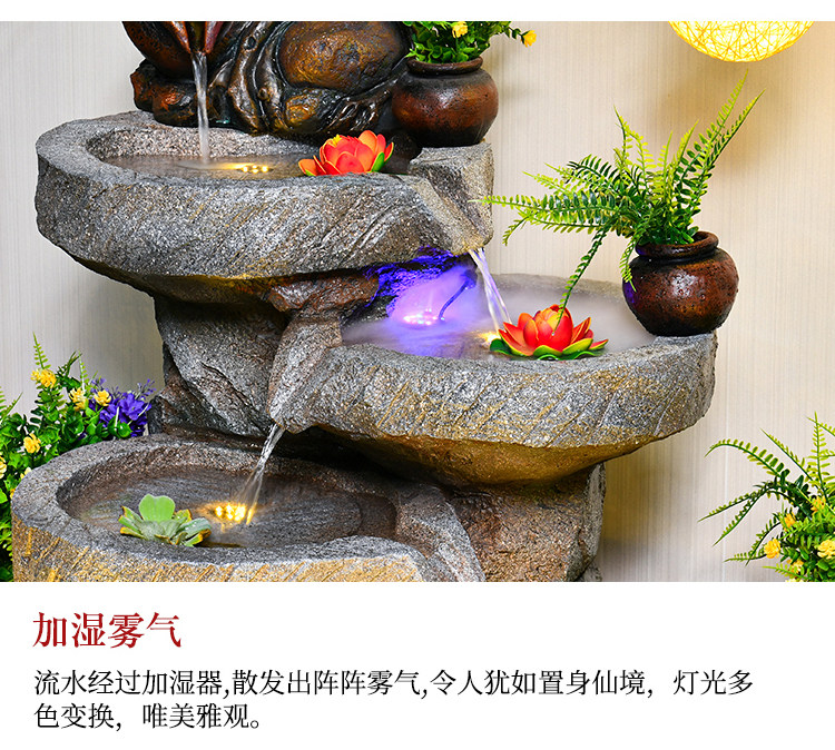 Декорации водные 假山入户花园户外阳台茶办公室内造景观布置循环流水喷泉落地摆件