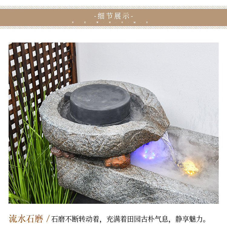 Декорации водные 假山入户花园户外阳台茶办公室内造景观布置循环流水喷泉落地摆件