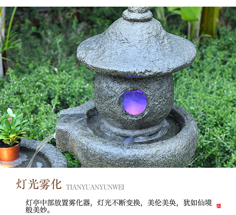 Декорации водные 假山入户花园户外阳台茶办公室内造景观布置循环流水喷泉落地摆件