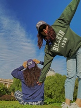 Made by Bill K Billkin English letters dark green printed terry sweatshirt