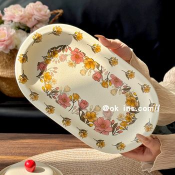 High-Quality 12.5inch Fish Platter, Large Plate Specifically for Steaming Fish at Home, Creative Deep Dish for Serving Dishes, Plate for Serving Chopped Chili Fish Head