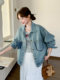 Hong Kong Style Retro Casual Denim Jacket for Women, Spring 2025 New Korean Version, Loose Design, Stylish and Versatile Jacket