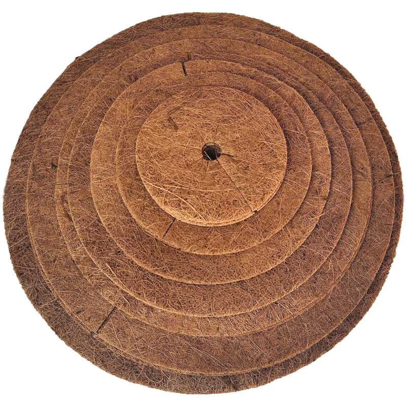 Coconut Fiber Mat for Flower Pot Surface, Natural Coconut Fiber Plant Decoration, Round Palm Fiber Mat, Weed Prevention and Root Protection Mat, Pot Cover