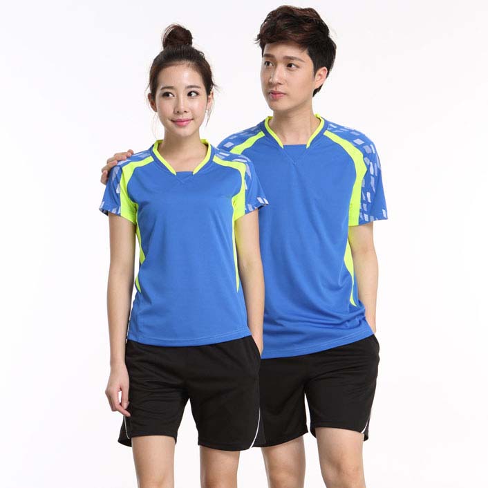 Group Purchase Badminton Clothing Male And Female Summer V Collar Short Sleeve Ping Pong Training Competition Suit Adult Sportswear Inprint Number