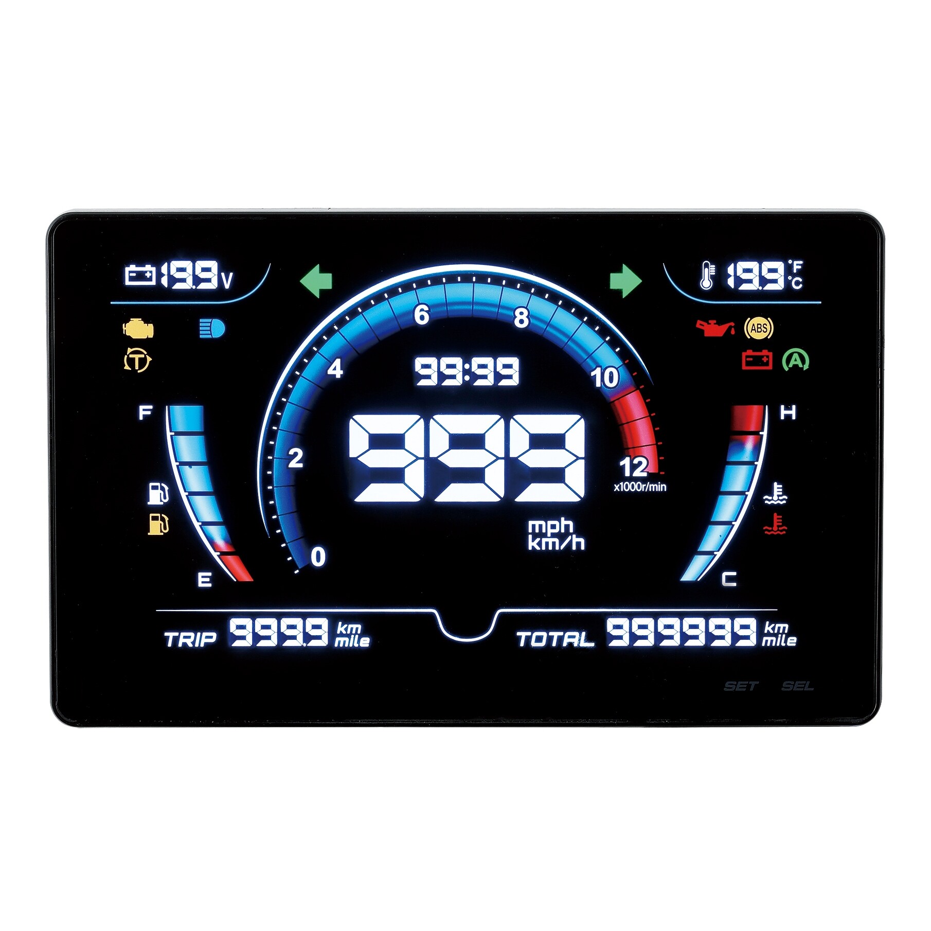 Riya motorcycle Instrument Digital Цифровой TFT-дисплей с ЖК-дисплеем SCY24-02A (7")