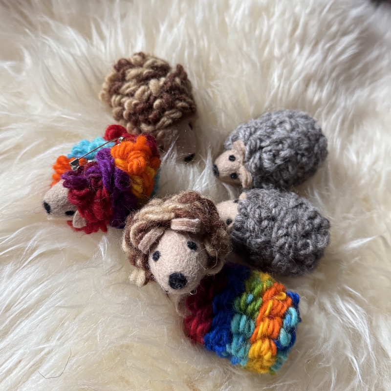 ins Wind Wool Felt Pendant Finished Product Cartoon Three-Dimensional Colorful Hedgehog Bag Keychain Pendant Accessories