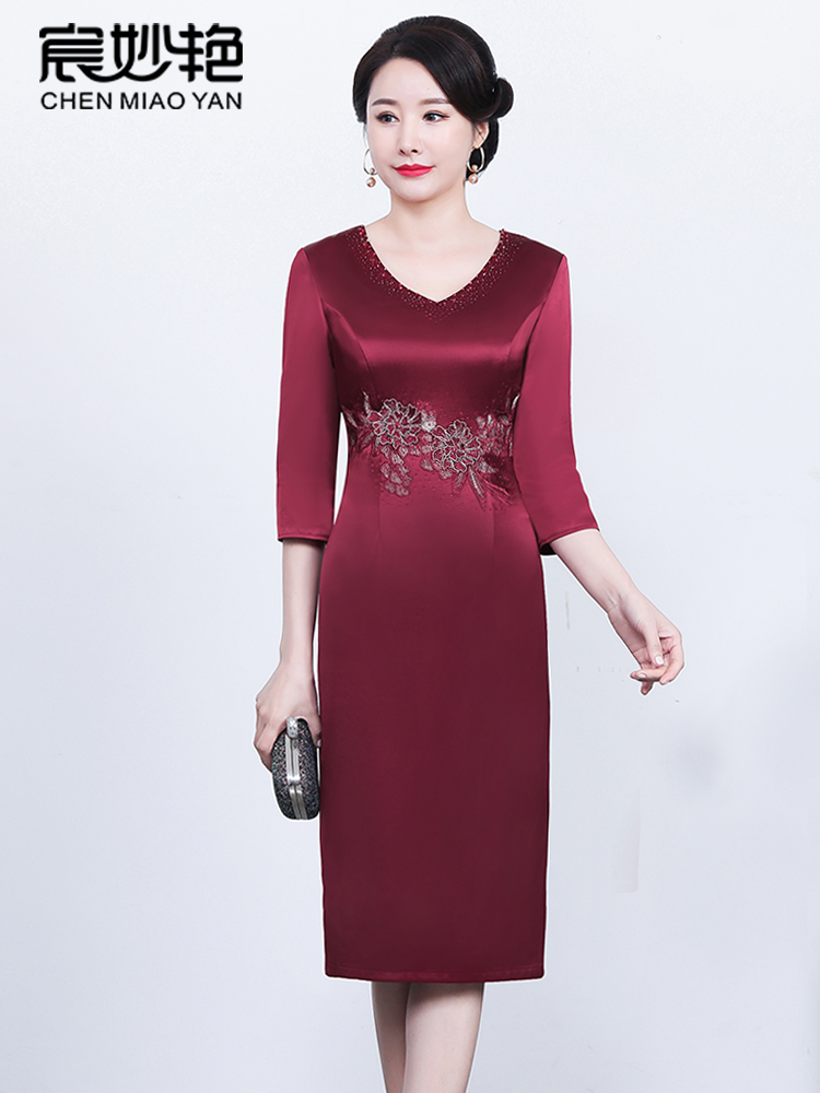 Elite evening dress, demi-season red mom wedding dress