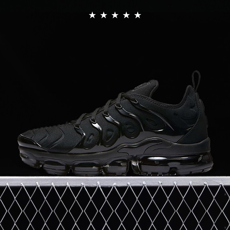 【圣步】鞋子男鞋网布经典跑鞋全掌气垫鞋男女全黑舒适休闲运动鞋