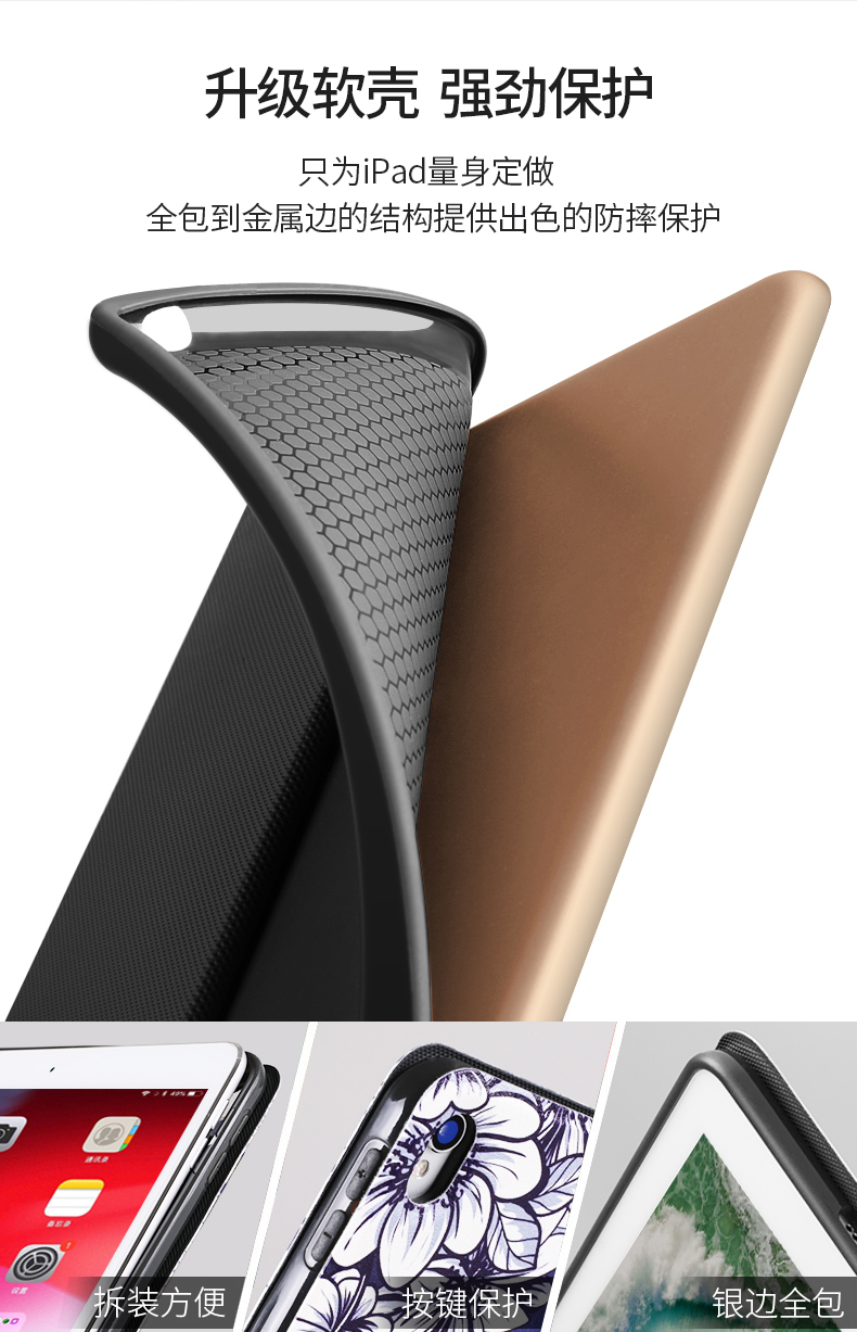 Gửi phim cường lực 2019 mới ipad air3 bảo vệ vỏ silicon mềm pro 10,5 inch inch a1701 máy tính bảng táo a1709 tất cả bao gồm bộ chống rơi đặt a2123 a2153 - Phụ kiện máy tính bảng ốp ipad gen 8
