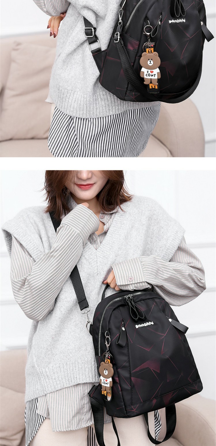 Ba lô nữ 2019 phiên bản mới của Hàn Quốc thời trang hoang dã đơn giản nylon vải Oxford ba lô túi vải nữ - Ba lô cấp balo nam đi học