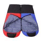 Дорожный съёмный сверхлегкий спальный мешок на четыре сезона с пухом для кемпинга для взрослых для двоих, увеличенная толщина