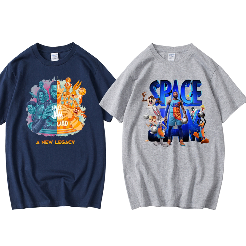 Space Jam 2 Movie Lebron James Short Sleeve T-Shirt Bugs Bunny Cartoon Space Jam Clothing
