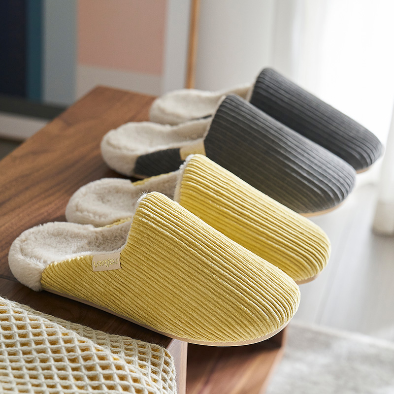 Cotton slippers home housewoman autumn winter furniture thick soles indoor warm and non-slippers couple style
