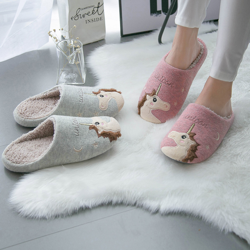 Winter Day Style Warm Home Home Parent-child Cotton Slippers Non-slip Muted Indoor Wood Floor A Three-Mouth Cotton Tug