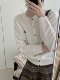 Korean style 2025 new round neck colorful button embroidered knitted cardigan for small people age-reducing versatile slimming sweater base
