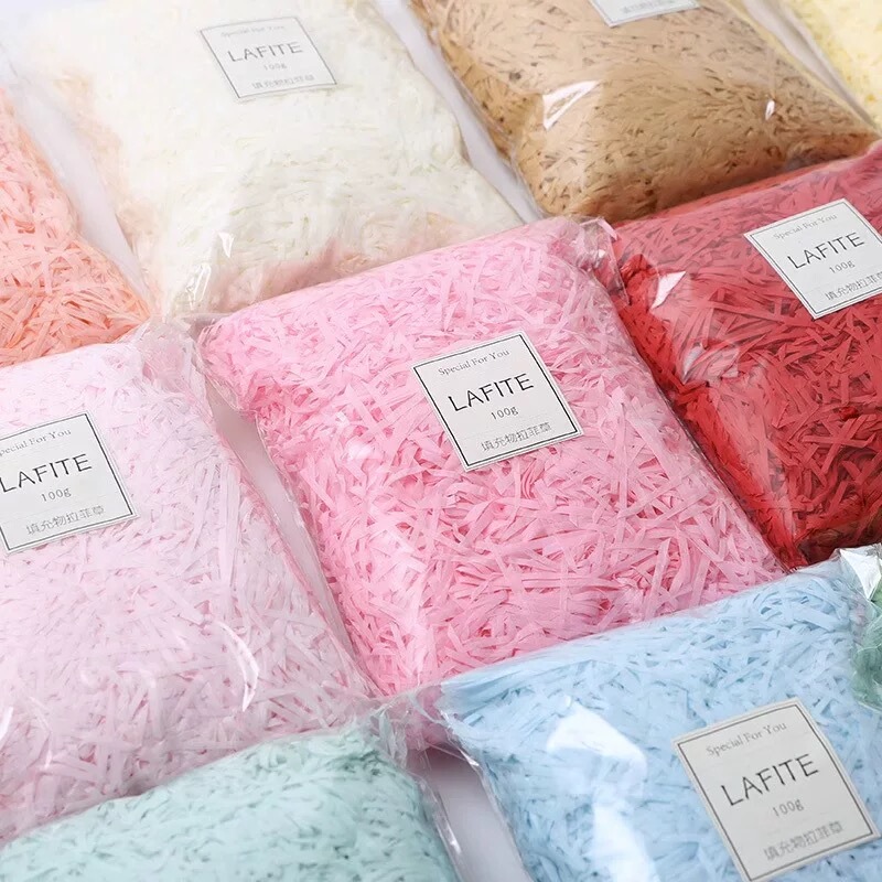 Raffia Shredded Paper Gift Box Decoration Birthday Ribbon Candy Box Gift Packaging Filler Fruit Padding