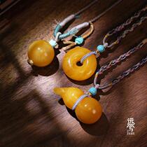 (See you clearly) Kazakh style hand-knitted rope beeswax sweater chain Ukrainian burnt leather chicken fat red