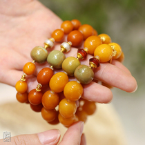 7 pieces-pieces of exquisite old red wax date beads and green pine drum beads Yuanxi natural old wax single circle bracelet 526