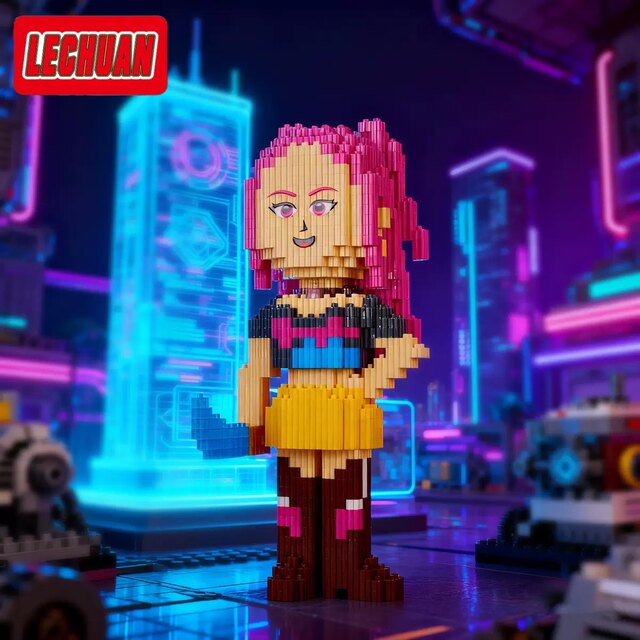 KPOP Witch Hunting Girl Group Rumi Sasuke Mira Building Blocks Series Tiny Particles Anime Peripheral Assembling Toy Gift